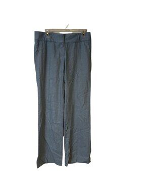 Ann Taylor Loft Linen Pants Size 4 Marisa Trousers Slacks Blue Wide Leg NWOT